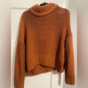 Free People Cowl Neck Sweater - Burnt Orange